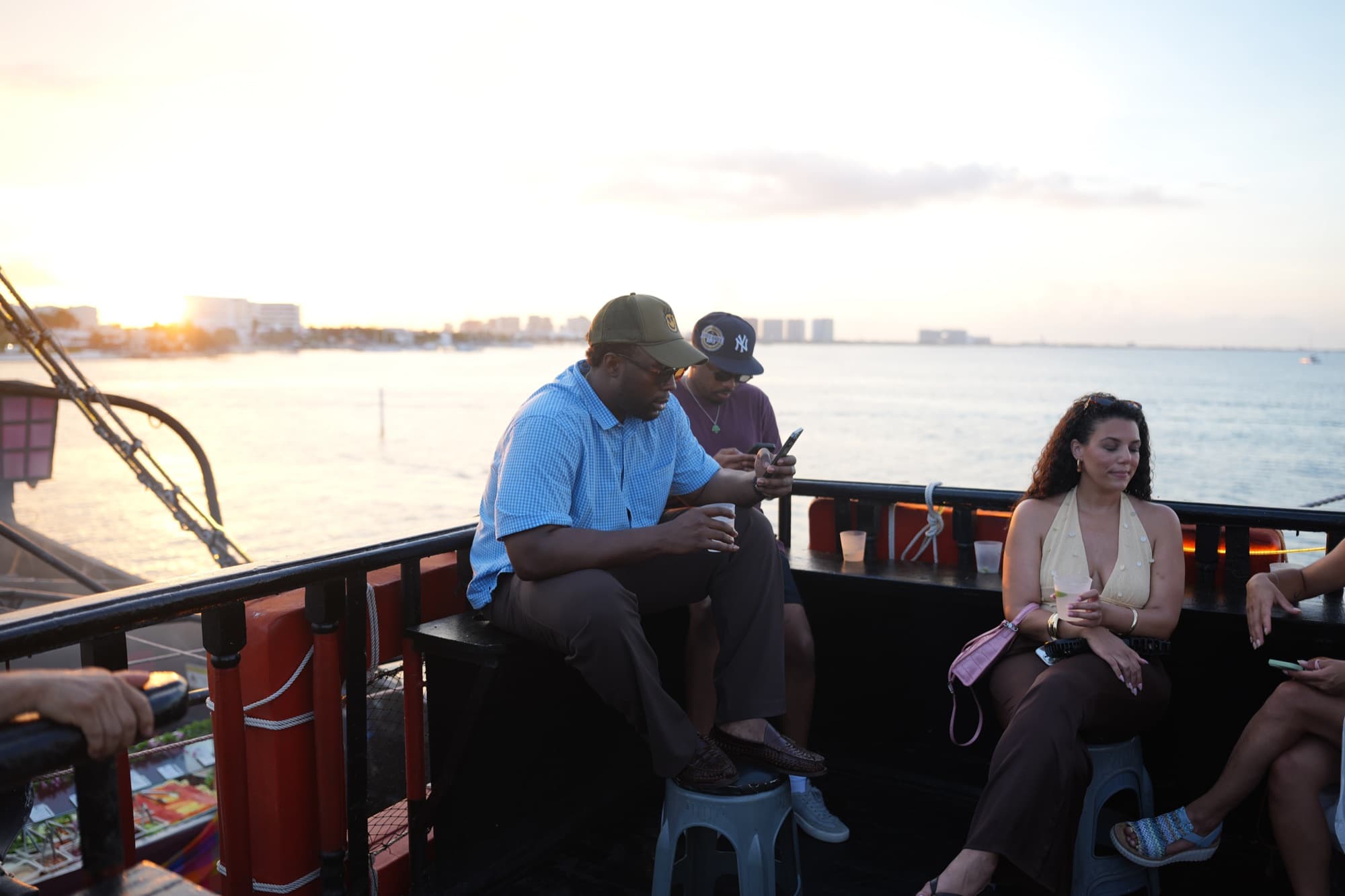 On deck at sunset
